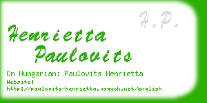 henrietta paulovits business card